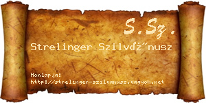 Strelinger Szilvánusz névjegykártya